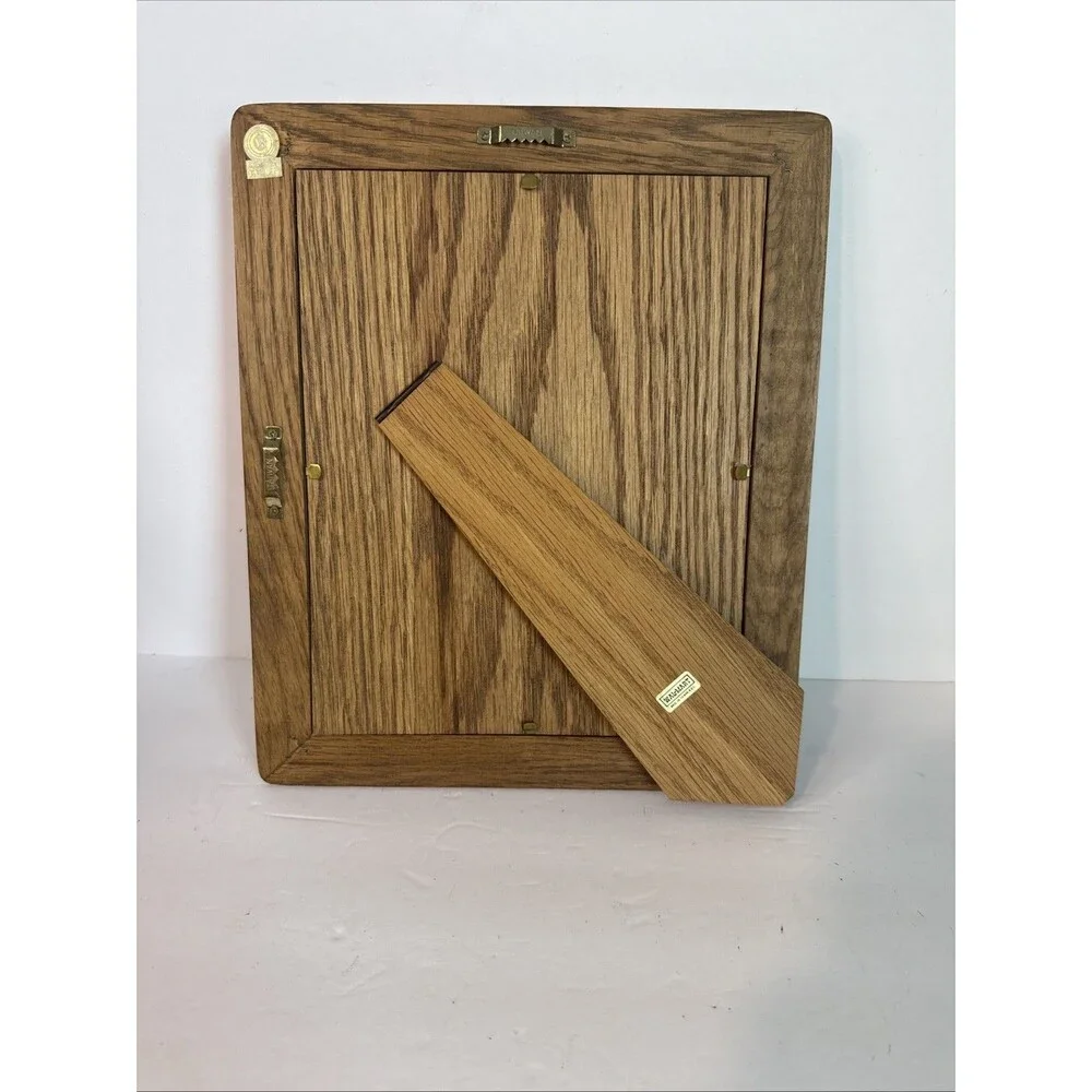 1980s Retro Fluted Wooden Frame Vintage 8x10 Boho
